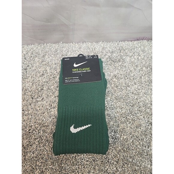 Nike Classic Cushioned Knee High Soccer Socks MEDIUM (6-8) Dark Green White ✅✅✅ - Picture 1 of 7